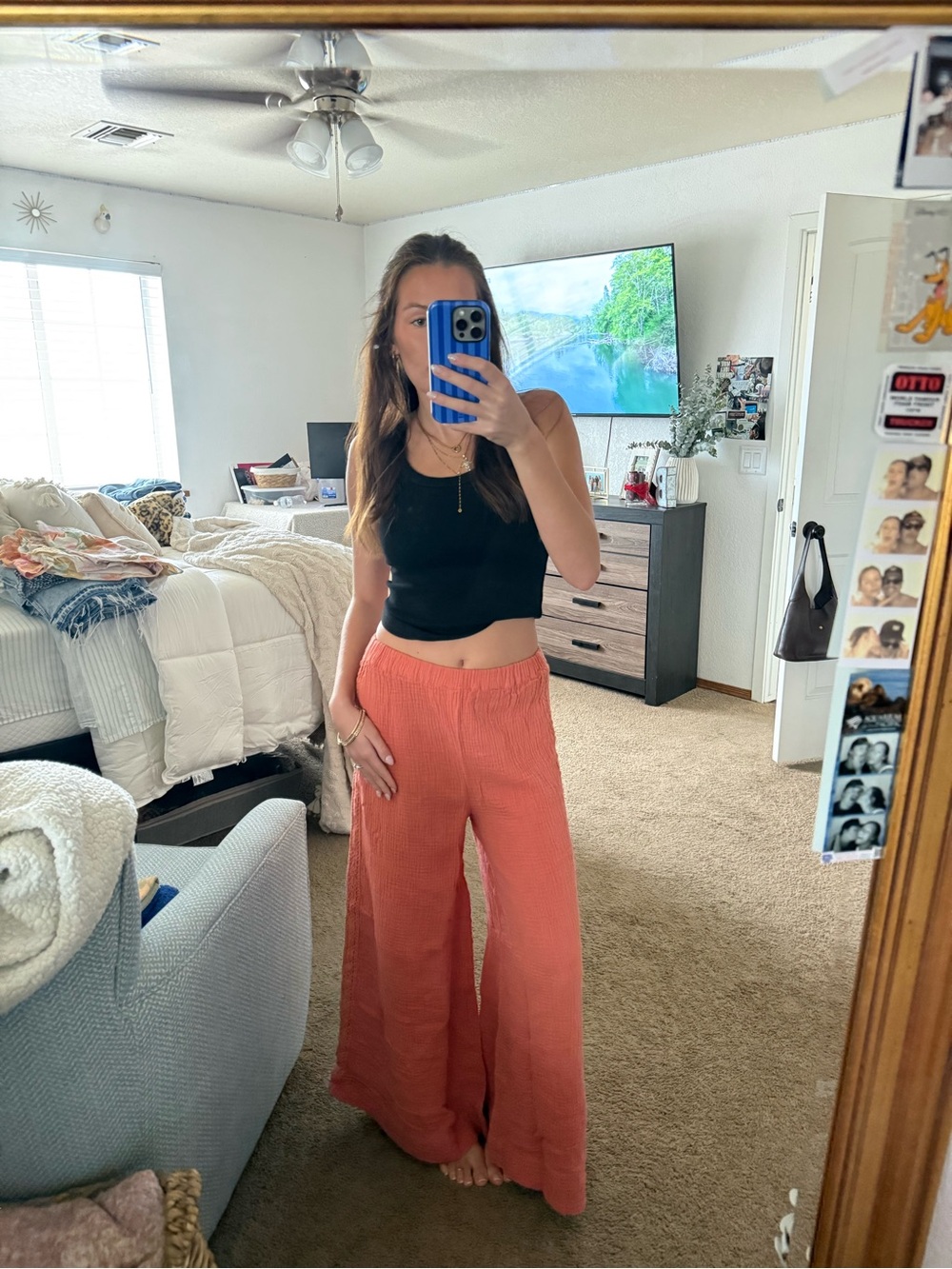 Roxy Women's Wide-Leg Pull-On Pants in Terracotta - Picture 1 of 3